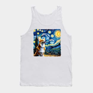 Starry Pembroke Dog Portrait - Pet Portrait Tank Top